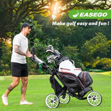 Golf Push Cart 3 Wheel : Golf Bag Cart Foldable with Phone Holder/Cup/Umbrella Holder Compact Golf Pull Carts Quick Fold Golf Caddy Push Carts with Large Wheelbase for Different Terrain