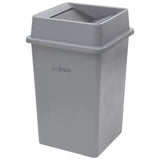 Winco Commercial Square Plastic Trash Can, 35 Gallon, Gray