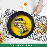 GUUKIN Sink Protectors for Kitchen Sink - 28.4"x 15.2" Silicone Kitchen Sink Mat Grid for Bottom of Farmhouse Stainless Steel Porcelain Sink with Rear Drain（Grey）, 2815B