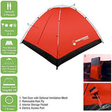 2 Person Camping Tent with Rain Fly and Carrying Bag - Water-Resistant Outdoor Tent for Backpacking, Hiking, or Festivals by Wakeman Outdoors