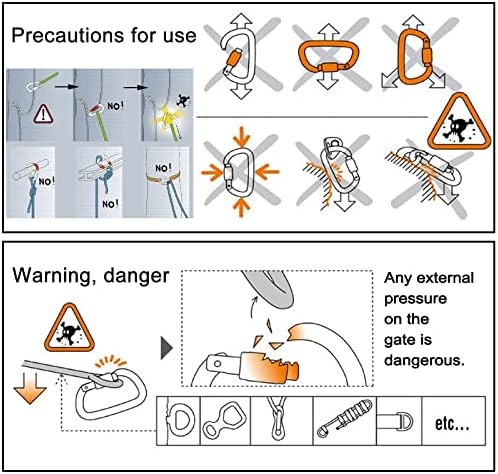 Climbing Carabiner Clips 25kN Auto Locking Carabiner, Professional Heavy Duty Large Locking Carabiner Clips for Rock/Ice Climbing Rappelling Rescue Swing etc, D Shaped, Large Size