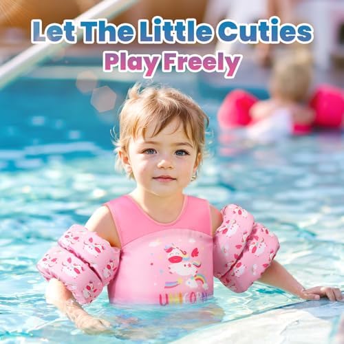 HeySplash Swim Vest for Kids, Toddler Pool Floaties Fit 20-50/70 Lbs, Children Swimming Vest with Adjustable Strap, Swim Jacket Water Wing Arm Float, Puddle Sea Beach Boat Jumper Boy Girl Baby
