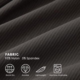 Willit Women's Quick-Dry Capris Hiking Travel Pants Striped Woven Workout Pants with Pockets Lightweight