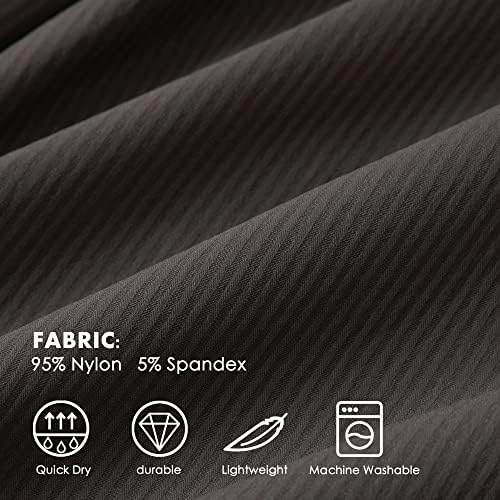 Willit Women's Quick-Dry Capris Hiking Travel Pants Striped Woven Workout Pants with Pockets Lightweight