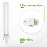 (Pack of 4) 13W CFL Light Bulbs – Single Tube, 2-Pin GX23 Base, 5000K Bright White – Compatible with Sylvania CF13DS/850, Philips PL-S 13W/850, GE F13BX/850