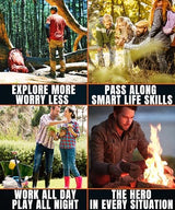 Pocket Chainsaw for Camping - 36 Inch Heavy Duty Steel Hand Chainsaw - 48 Teeth Pocket Saw - 65Mn Hand Chain Saw with Handles - Handy Camping Gear - Bushcraft Survival Gear and Supplies