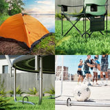 Happin® Ultra Strong Trampoline Stakes Anchors High Wind, Ground Anchors Heavy Duty, Trampoline Tie Down Anchor Kit, Ground Stakes Galvanized Steel, Trampoline Accessories, U Shaped (4 Pack, Black)