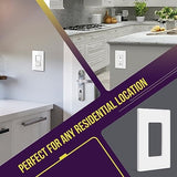 ENERLITES Screwless Decorator Wall Plate Child Safe Outlet Cover, Size 1-Gang 4.68" H x 2.93" L, Polycarbonate Thermoplastic, SI8831-W-10PCS, White (10 Pack)