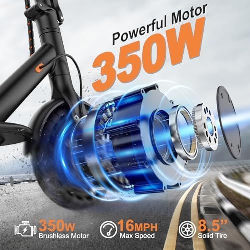 VOLPAM Electric Scooter, 350W/500W, 8.5"/10" Tires, 12/21/28 Miles Range, 16/19/22Mph, Folding E-Scooter with Dual Braking