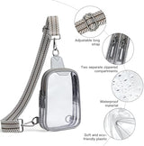 DOUBLE ZIP Clear bags Stadium Approved Crossbody Sling Bag Fanny Pack Purses for Women Men Belt bag for Stadium Events
