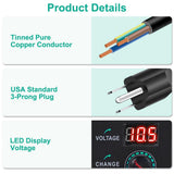 Universal Power Supply 3V~24V 3A 72W Adjustable Variable 3V 5V 9V 12V 18V 20V 24V AC/DC Adapter Charger, 100V-240V AC to DC Converter with 14 Tips, Polarity Converter and 4-Way Power Splitter Cable