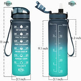 Enerbone Water Bottle, Leakproof BPA & Toxic Free, Motivational Water Bottle with Times to Drink and Straw, Fitness Sports Water Bottle with Strap for Office, Gym, Outdoor Sports