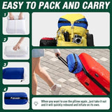 Travel & Camping Cooling Memory Foam Pillow for Backpacking &Airplanes &Beach, Medium Firm Small Camp Bed Pillow for Car Sleeping,Toddler, Breathable Washable Cover, Neck Support Portable Compressible