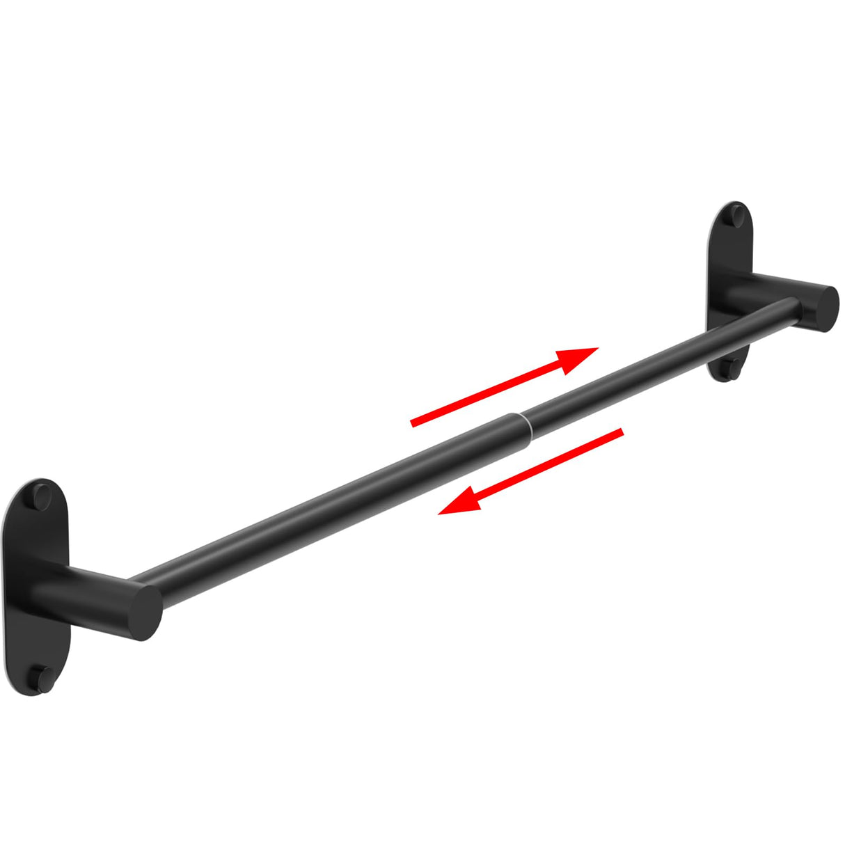 MIROAMZ Towel Bar, Adjustable 14.4inch - 25.2inch Towel Rack, Self Adhesive Wall Mounted for Bathroom Kitchen Hand Towel Holder Cloths Hanger 304 Stainless Steel Organizer Single Bar (1, Matte Black)