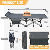 DoCred Folding Camping Cot with Mattress, 2 Pack Heavy Duty Folding Cot for Adults, Portable Sleeping Cot Bed Adults Outdoor Bed with Carry Bag, Travel Camp Cots