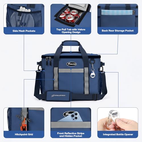 Maelstrom Soft Cooler Bag,Collapsible Soft Sided Cooler,24/30/60/75 Cans Beach Cooler,Ice Chest,Large Leakproof Camping Cooler,Portable Travel Cooler for Grocery Shopping,Camping,Road Trips