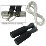 DA VINCI Weighted 10 ft Adjustable Speed Cable Jump Rope with Ball Bearing Handle Mechanism and 1/3 lb Weight in Each Handle (Black)