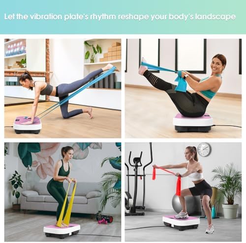 Vibration Plate Exercise Machine for Lymphatic Drainage Weight Loss,SoftGym Power Vibration Plate 300-400 Lbs Capacity Full Whole Body Workout Vibration Platform,Waver Vibration Plate for Home Fitness