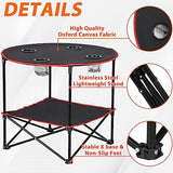 ZENY Portable Folding Picnic Table Outdoor Camping Table with 4 Cup Holders and Carrying Bag Collapsible Portable Tables Folding for BBQ Outdoor Fishing