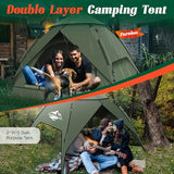 Pop Up Tents for Camping,2-3 Person Tent Easy Setup,Waterproof & Windproof Camping Tents, 60S Instant Double Layer Tent for Trekking, Family, Backpacking