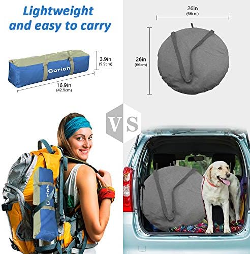 Gorich Beach Tent Sun Shelter for 3/4-5/6-7/8-10 Person with UPF 50＋ UV Protection, Lightweight & Easy Setup Beach Shade Canopy, Portable Beach Shade Tent Beach Cabana