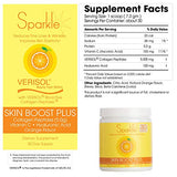 Sparkle Skin Boost Plus Verisol Collagen Peptides Protein Powder Vitamin C Orange Plus Supplement Drink, 8.1 oz