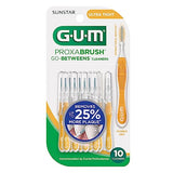 GUM Proxabrush Go-Betweens - Ultra Tight- Interdental Brushes - Soft Bristled Dental Picks for Plaque Removal Health - Safe for Braces & Dental Devices, 10 Count (Pack of 4)