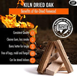 Superior Trading Oak Mini Fire Wood w/Fire Starter Pods, Winter Fireplace Starter, Wood Stove, USDA Cert 4-5” Kiln Dried Firewood, USA Made, 10-11 lbs in Plastic Storage Box