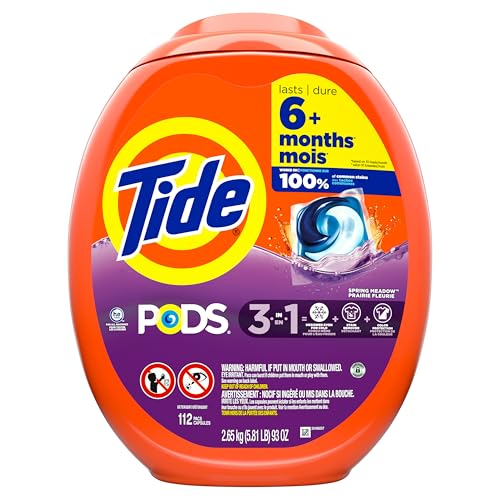 Tide PODS Laundry Detergent Pacs, 3-in-1 Stain Remover, Odor Fighter, Color Protector, 112 Count, HE compatible, Original Scent
