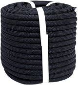 Braided Polyester Arborist Rigging Rope (3/8 inch X 100 feet) High Strength Outdoor Rope for Tree Climbing Hiking Camping Swing, Black