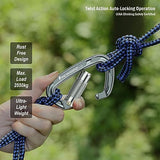 FresKaro 4inches 25kN-5621lbs Climbing Carabiners, UIAA CE Certified, Twist Auto Locking, Made of 7075 Aluminium, Lightweight, Rust Proof, for Mountaineering, Rappelling etc., Multi-Colors