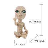 Lopoti Solar Light Alien Statues Sculpture，Funny UFO Extraterrestrial Figurine for Home Garden Yard Art Outdoor Decoration.
