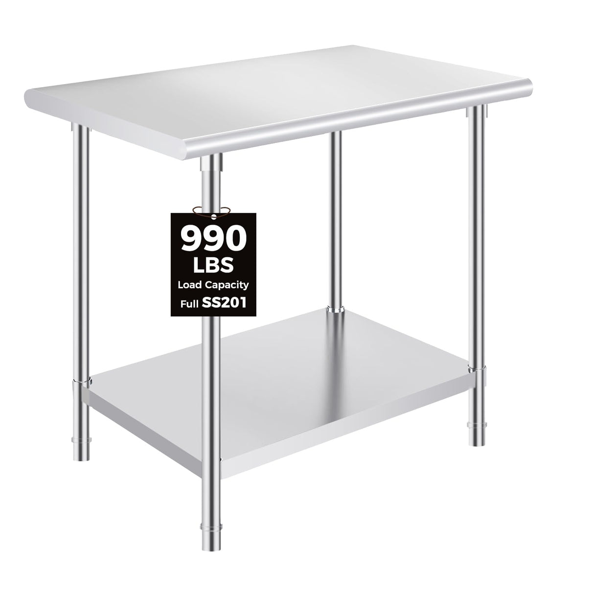 OSTBA Stainless Steel Table for Prep & Work 24x36 Inches, NSF Metal Commercial Heavy Duty Table with Adjustable Undershelf and Adjustable Foot for Restaurant Kitchen Home and Hotel