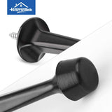 HOMOTEK 24 Pack Heavy Duty Solid Rigid Door Stop with Soft Rubber Tip, Zinc Die Cast Door Stopper Protect Wall & Door, Black