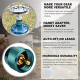 Propane to Butane Adapter Camping Stove Adapter Gas Adapter Converter 16 oz Propane Tank Input EN417 Valve Output Camp Fuel Refill Adapter for Outdoor Backpack Hiking (Dark Green X 2 Pack)