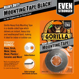 Gorilla Heavy Duty Mounting Tape Black 1.5m