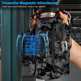 icolor Magnetic Gym Bag Water Bottle Carrier Holder with Phone Pockets & Shoulder Strap,5 Built-in Magnets Gym Bottle Pouch Sleeve,Magnetic Bag Gym Accessories Organizer for Men Women