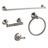 BGL Bathroom Accessories Set, Glossy Stain Nickel Expandable Towel Bar 4-Piece Bathroom Accessory Set Wall Mounted Towel Ring Robe Hook Toilet Paper Holder Towel Holder