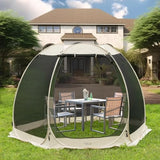Screen House Gazebo Pop Up Screen Tent Canopy Outdoor Sun Shelter with Mosquito Netting for 4-6 Person Picnics, Parties Patio, Backyard, Deck & Outdoor Activities (9 * 6.6 FT)