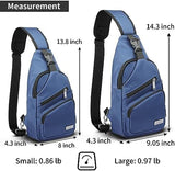 AMJ Crossbody Sling Bag Men Women, Casual Shoulder Backpack, Chest Daypack Satchel for Hiking Travel