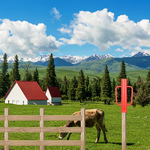 Gtongoko 18LB T Post Driver with Handles Heavy Duty Fence Post Driver Post Pounder for T-Posts，U Channel，Metal Post and Sign Post Pole Driver Tool,17 Inch Red