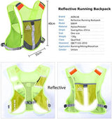 AONIJIE Men Women Ultralight Running Vest Pack Reflective Breathable Hydration Backpack for Hiking Camping Marathon Cycling Race (Gray- with 2 pcs 250ml Bottles)