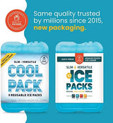 Healthy Packers Ice Packs for Lunch Boxes & Coolers - Freezer Packs - Original Cool Pack | Cooler Accessories for Beach, Camping & Fishing | Slim & Long-Lasting Reusable Ice Pack for Cooler