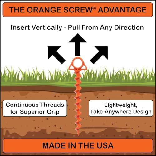 Ultimate Ground Anchors: Heavy Duty Screw-in Tent Stakes for High Wind, Sand, Canopies, and Camping - Made in USA, 100% Recycled, Included T-Grip Tool - (Large, 2 Pack)