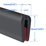 Rubber Edge Trim, Self-Adhesive Rubber Edge Trim, Edge Protector for Sheet Metal, EPDM Material, Fit 1/16"(1.5mm), Length 20Ft, Black Color