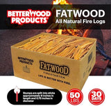 1 Pack Fatwood Fire Starter Sticks, Fireplace & Campfires, 50 Lbs