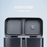simplehuman Odorsorb® Pod Starter Pack, Trash Can Odor Eliminator with Plant-Based Oils, 45-Day Continuous Odor Control, No Harsh Chemicals or Cover Scents, Includes Pod Holder and 2 Pods