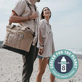 CleverMade Collapsible Insulated Cooler Bag – 50 Can Leakproof Soft Cooler for Beach, Travel, Car – Shoulder Strap, Bottle Opener – Ocean