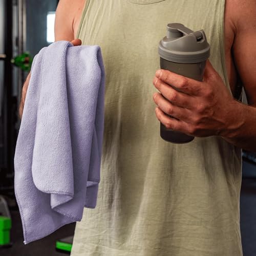 S&T INC. Microfiber Gym Towels, Yoga Towel for Home and Gym Bag, 16 Inch x 27 Inch, 6 Pack