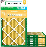Filterbuy 14x25x1 Air Filter MERV 11 Allergen Defense (6-Pack), Pleated HVAC AC Furnace Air Filters Replacement (Actual Size: 13.50 x 24.50 x 0.75 Inches)